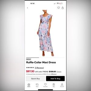 DKNY Ruffle Collar Maxi dress. Size US 16. Smoke free home. Never worn.